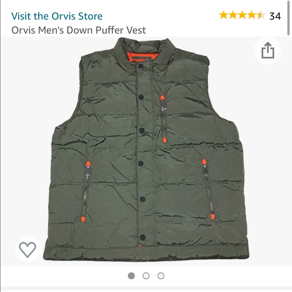 Mens L Orvis puffer vest